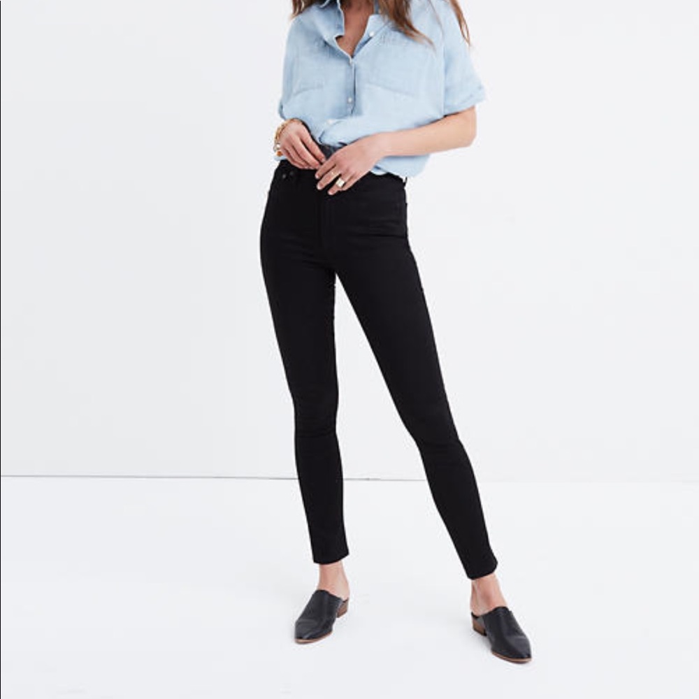 Madewell- High Riser Skinny Black Denim